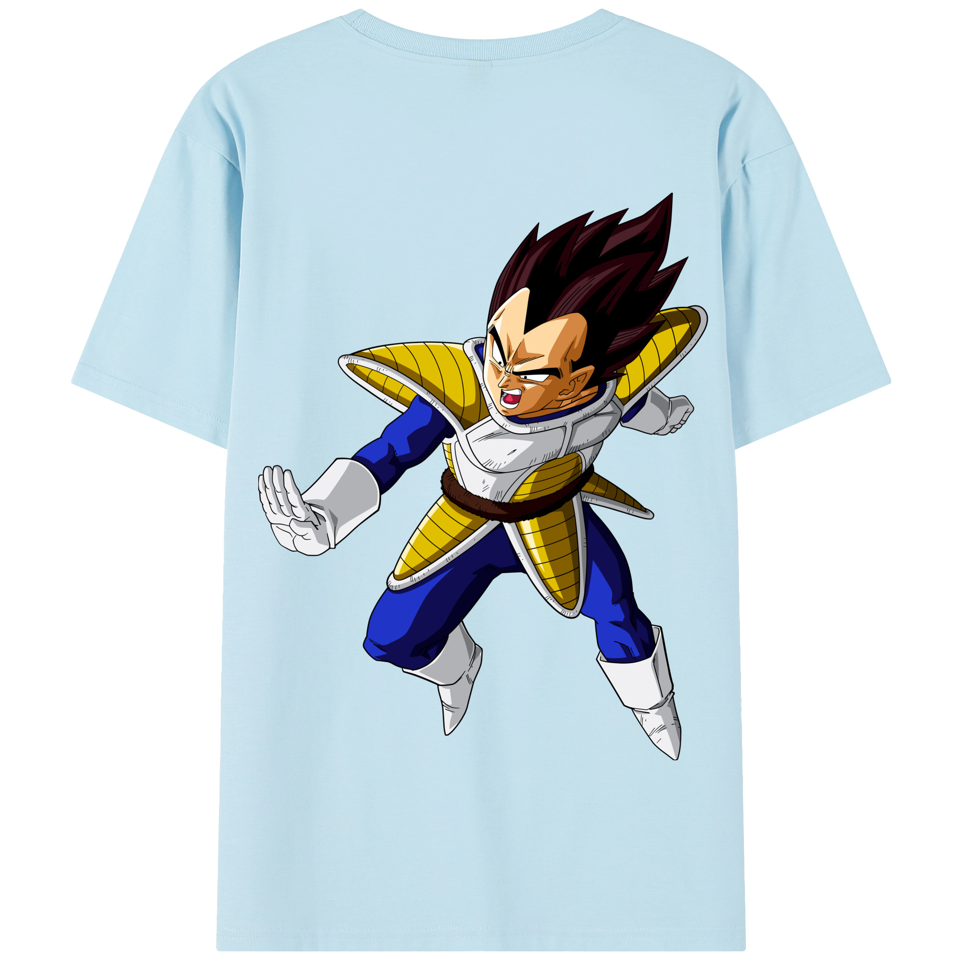 （画像用） ドラゴンボール ベジータ四世（Bejīta Yonsei）DRAGON BALL Vegeta IV 綿100％半袖Tシャツ（背面プリント）
